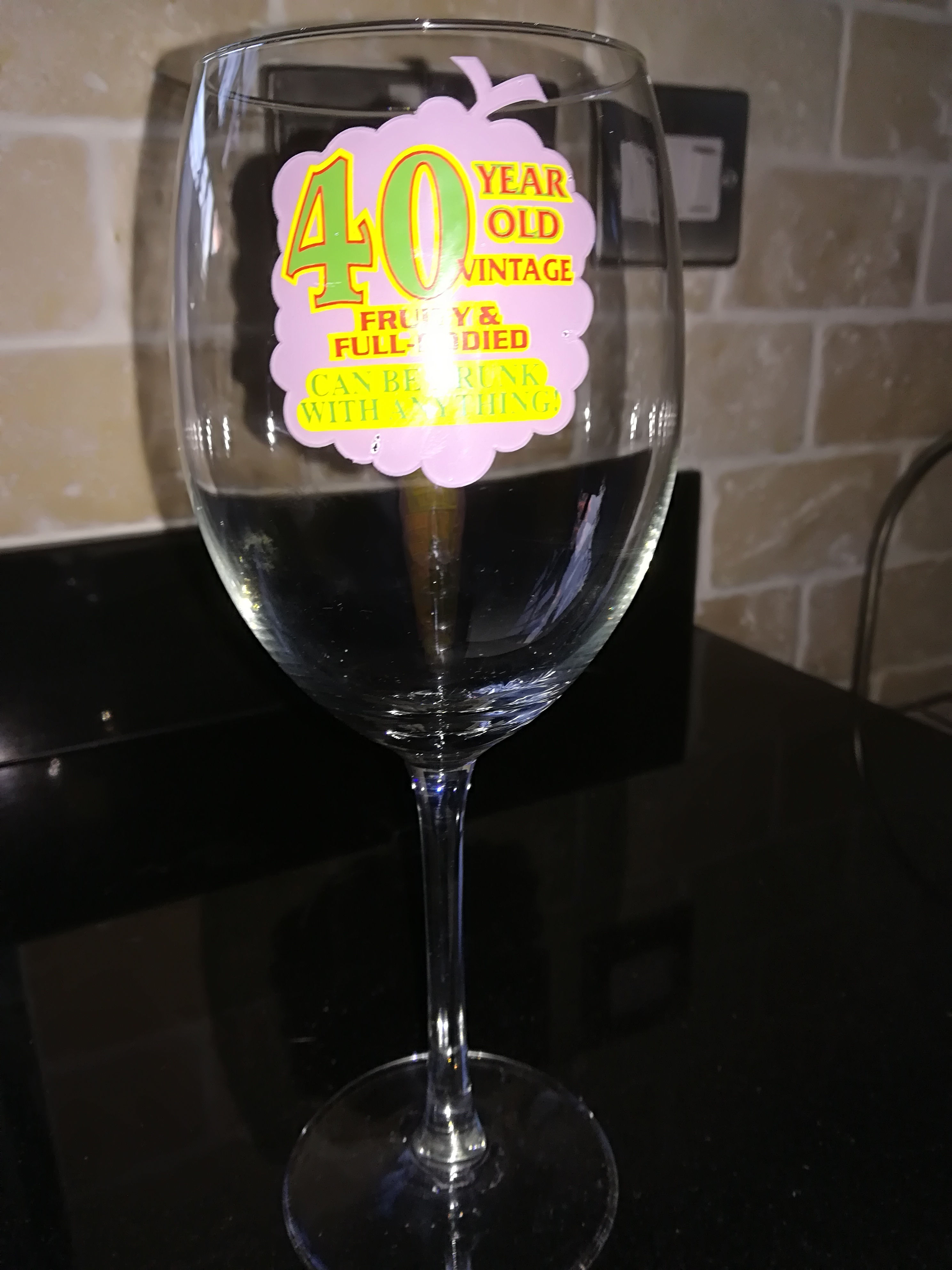 A 40th Birthday Glass