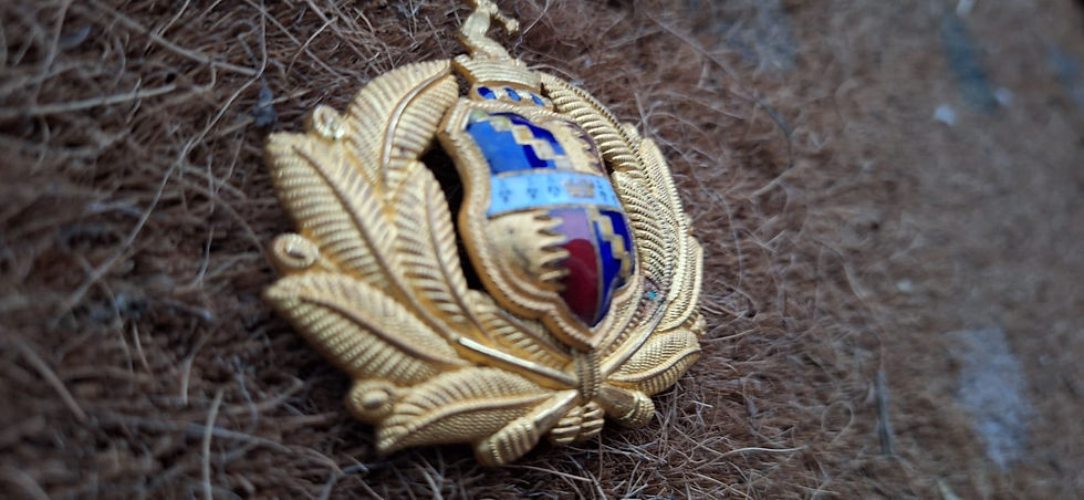 Thumbnail: Birmingham Fire Brigade Station Officer 1927 To 1941 Gilt Enamel Cap Badge