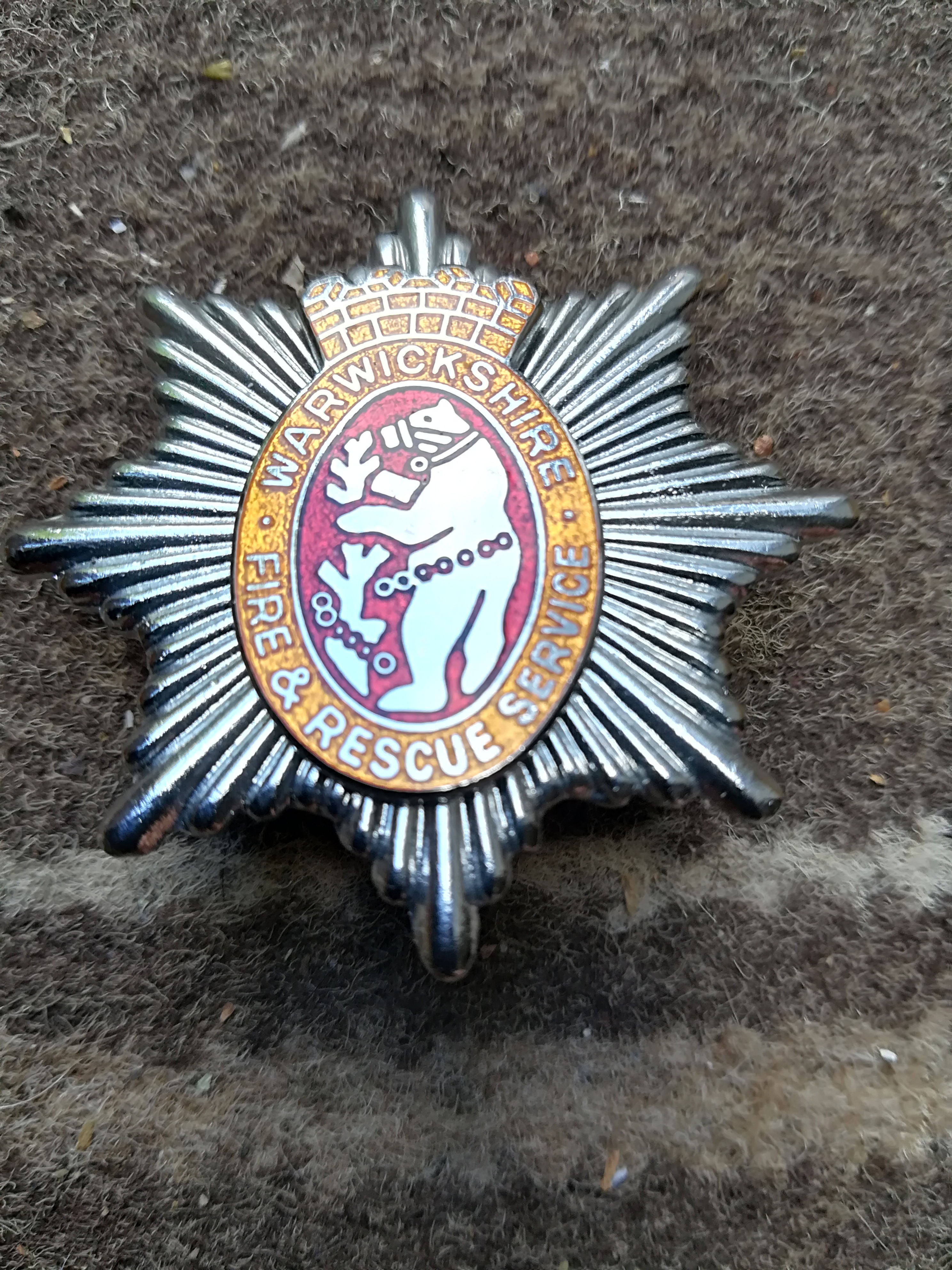 Warwickshire Fire & Rescue Service 1984 Cap Badge