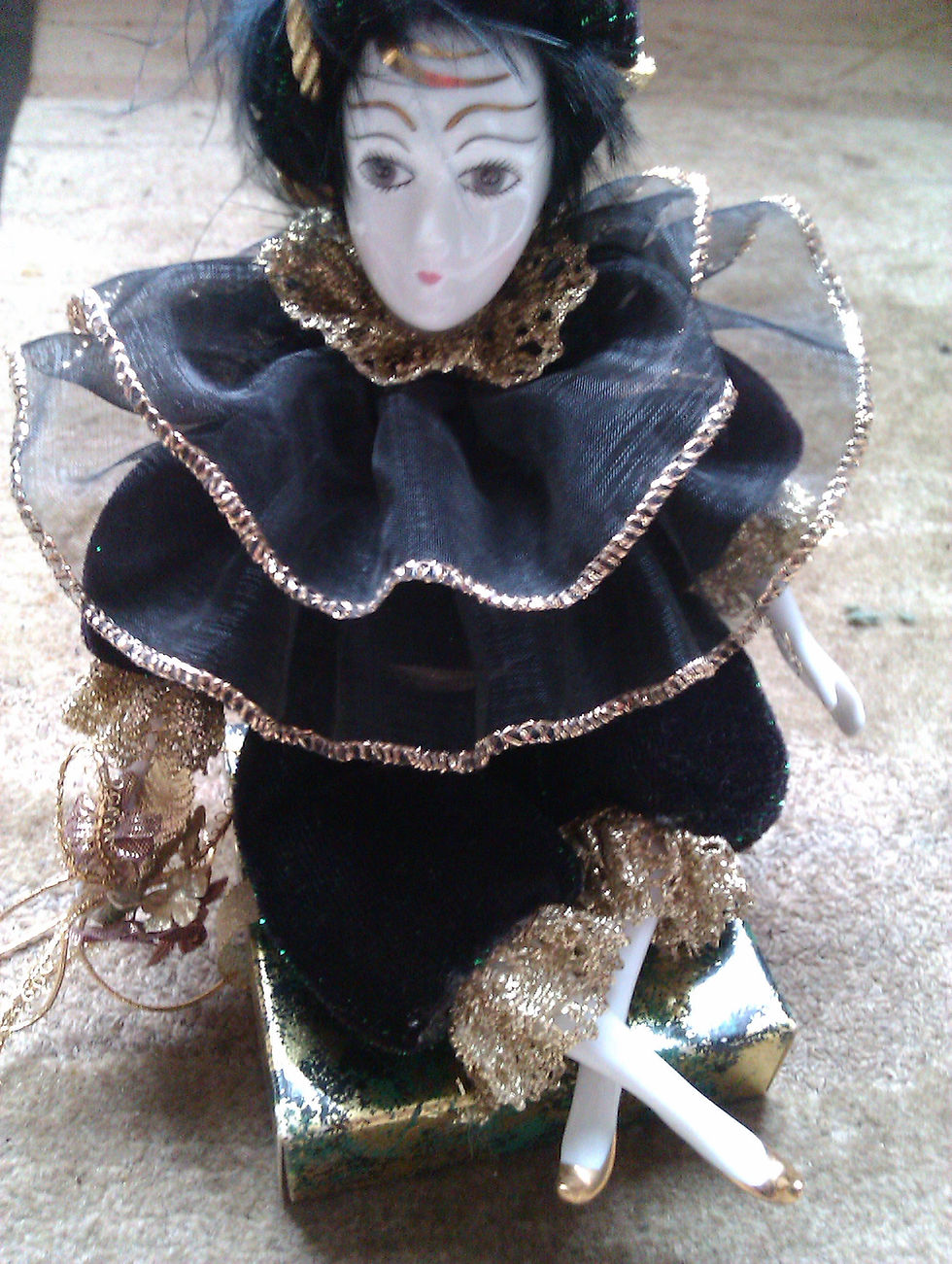 Thumbnail: Set of 3 Pierrot Clown China Dolls