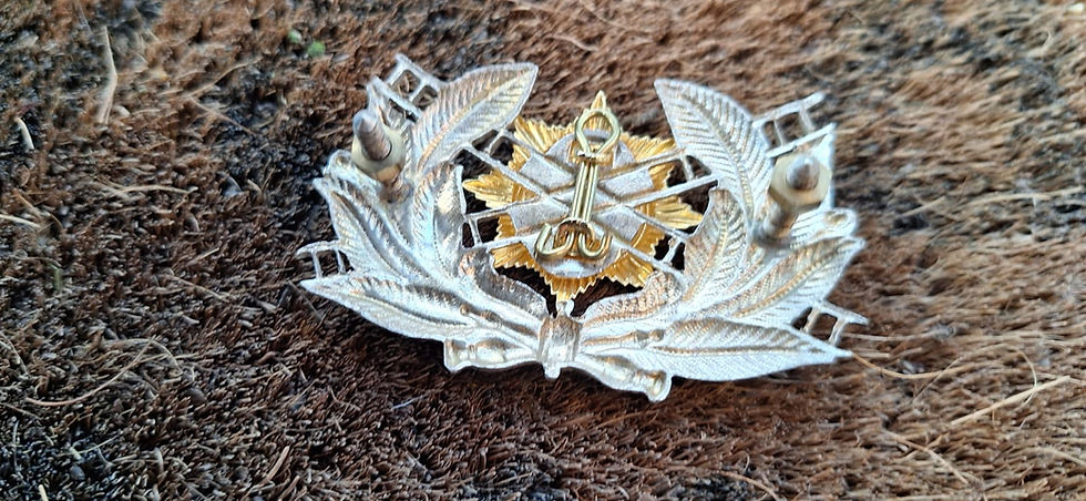 Thumbnail: British Fire Services Association Senior Officer 1949 Silver Gilt MINT Cap Badge