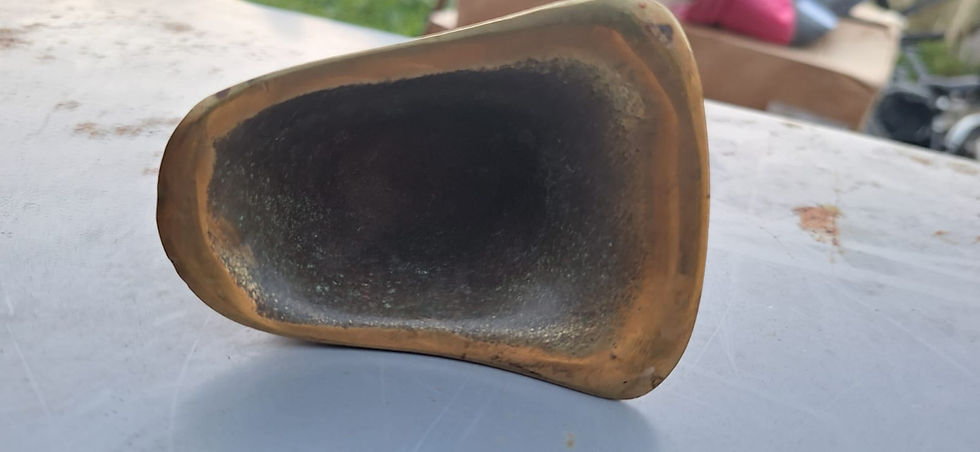 Thumbnail: British Fire Services Small Brass Fireman's Helmet Paperweight