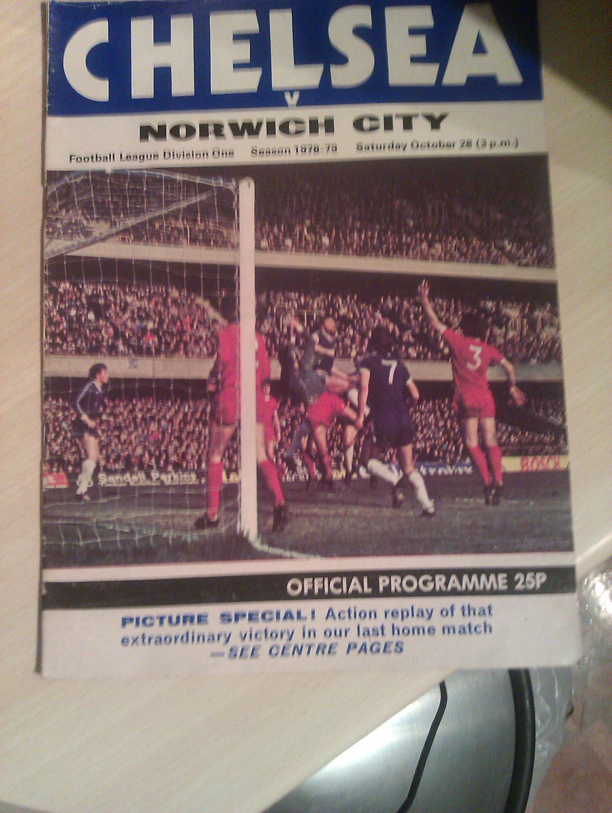 Chelsea V Norwich City 1978 to 79 Season Programme