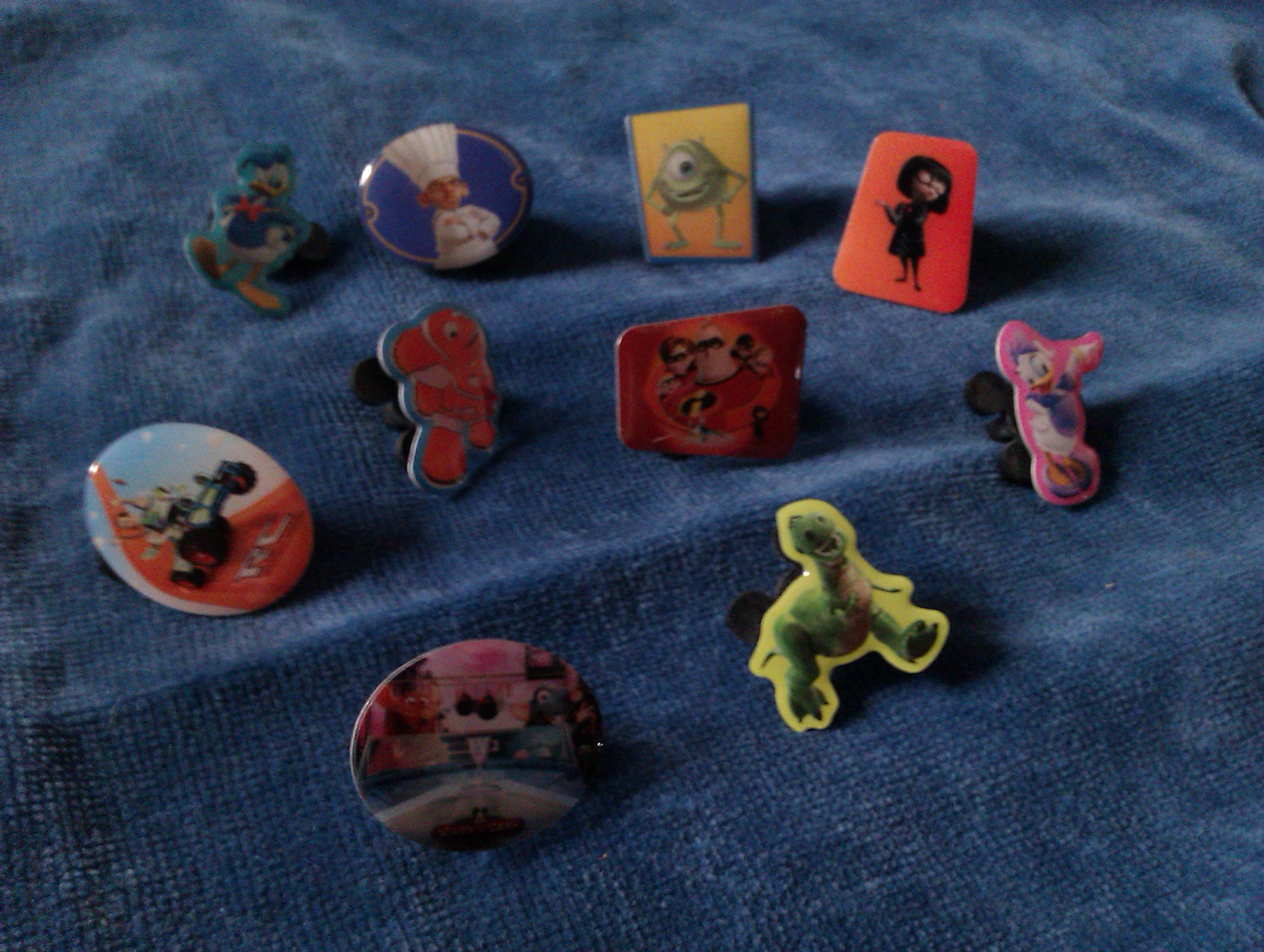 Disney Pixar Pin Badges x 10