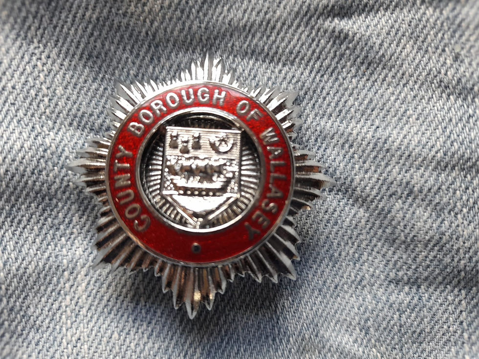 Wallasey County Borough Fire Brigade 1948 - 74 Domed Star Cap Badge