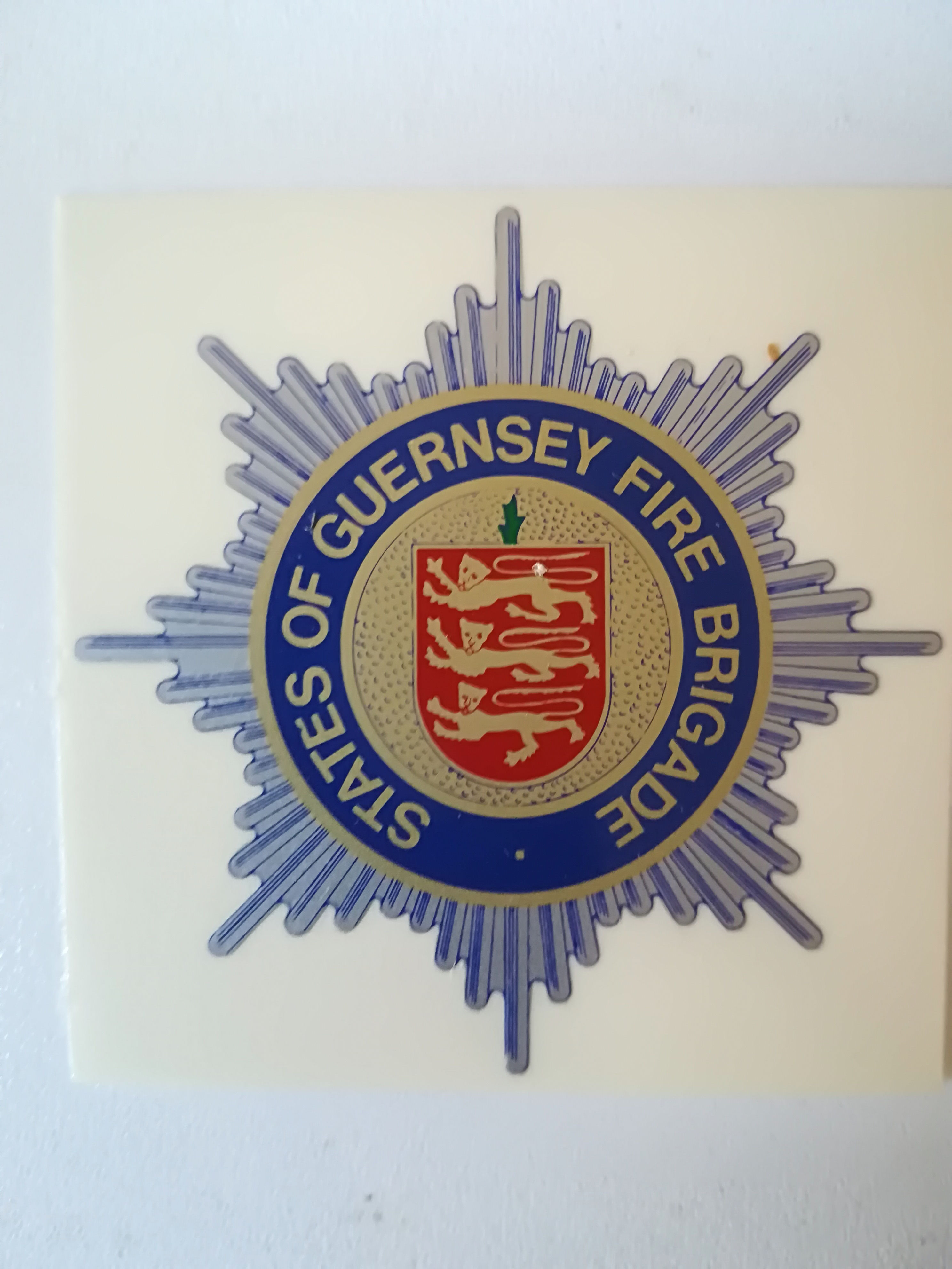 Guernsey Fire Brigade 2nd Pat Helmet Transfer