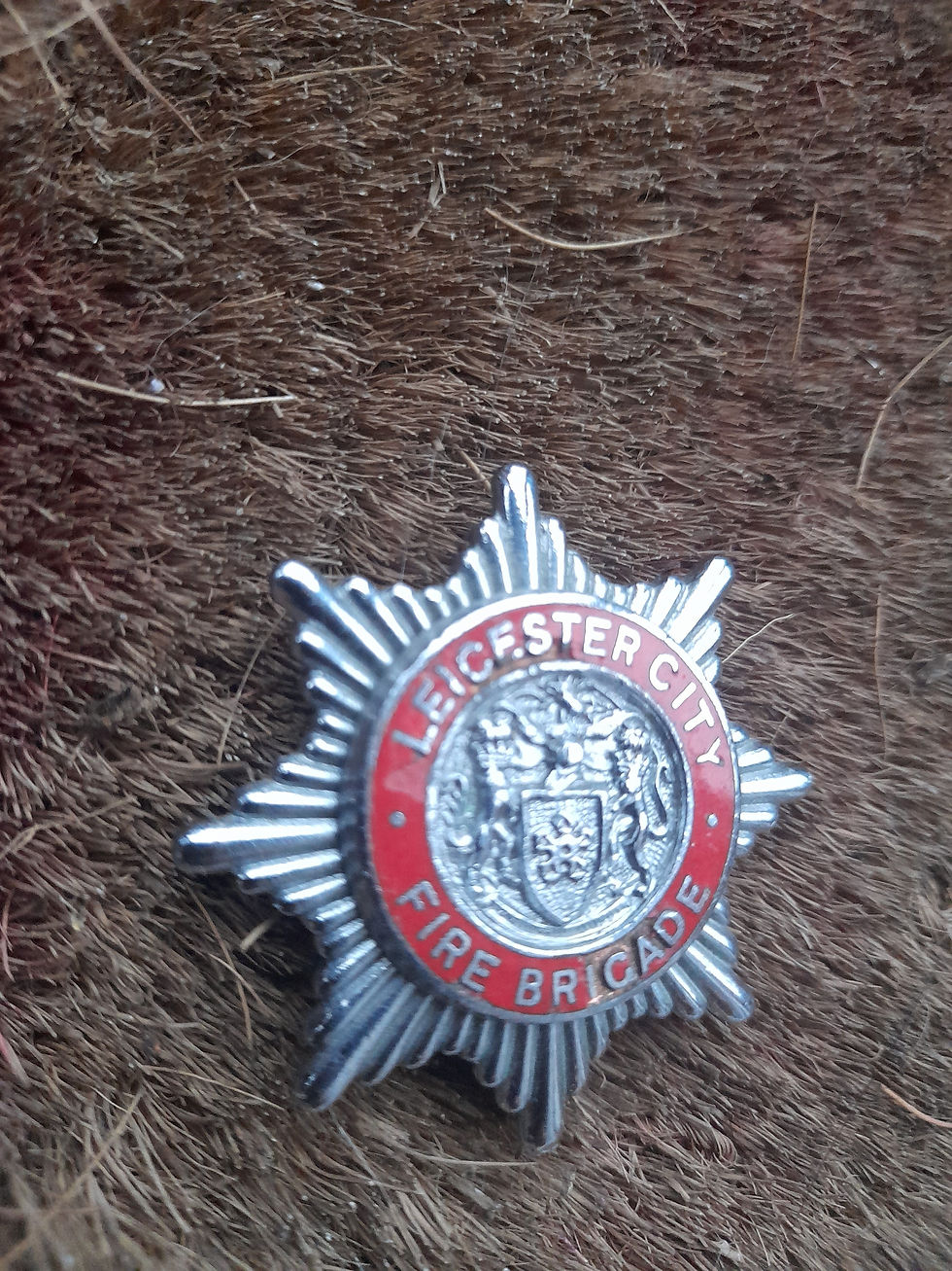 Thumbnail: Leicester City Fire Brigade 1948 To 1974 Chrome Shield Cap Badge