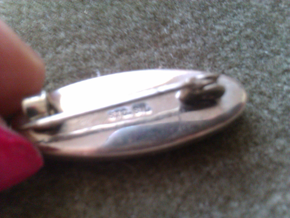Thumbnail: Pretty Silver Stoned Brooch Labradorite?