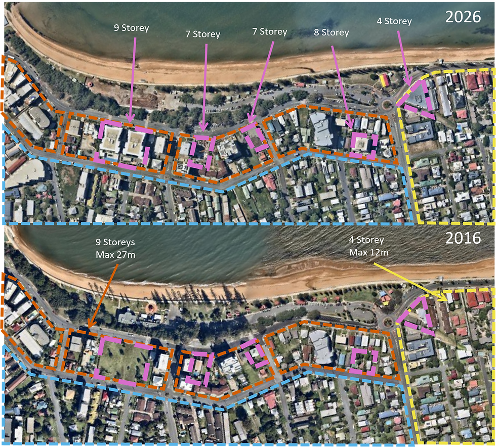 Redcliffe Foreshore Comparison | 2016 to 2026
