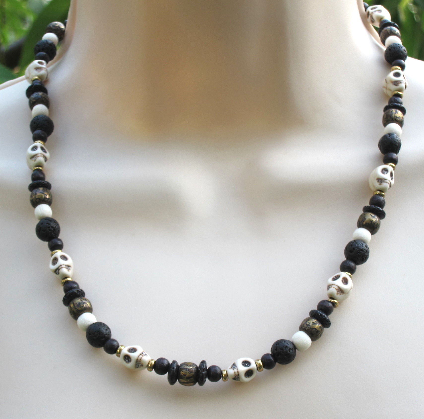 Voodoo Brass skull necklace