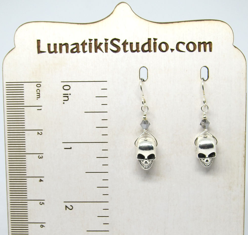 Thumbnail: Earrings - "Menacing Smiles" Skull Dangles