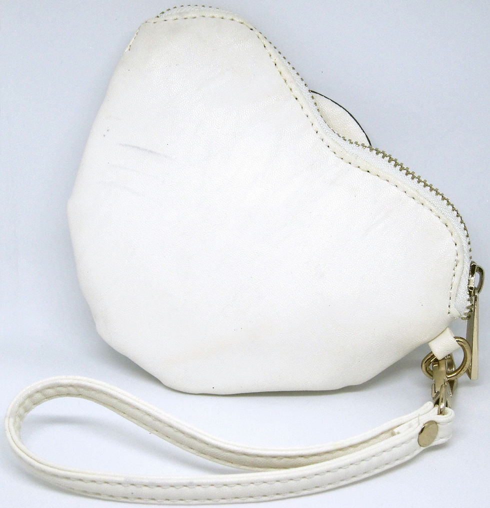 Thumbnail: White Rose Purse, second hand, back view