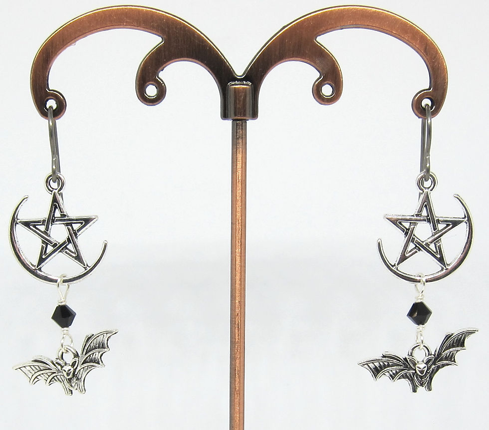 Thumbnail: Earrings - Crescent Moon Pent Bats