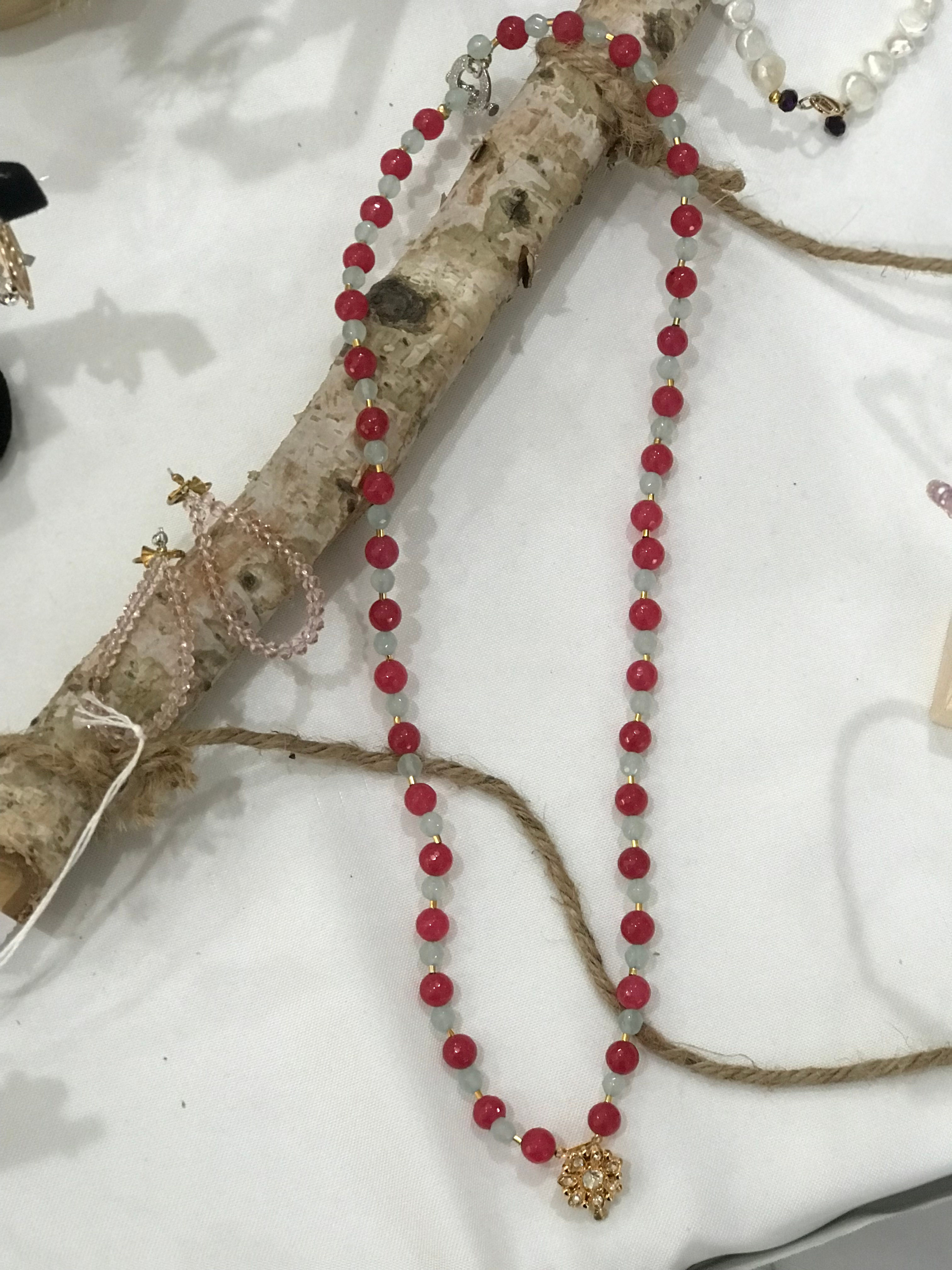 Raspberry w/Pendent Necklace