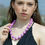 Thumbnail: Polished Agate Necklace in Orchid, Lilac. Fashion Statement Necklace. 