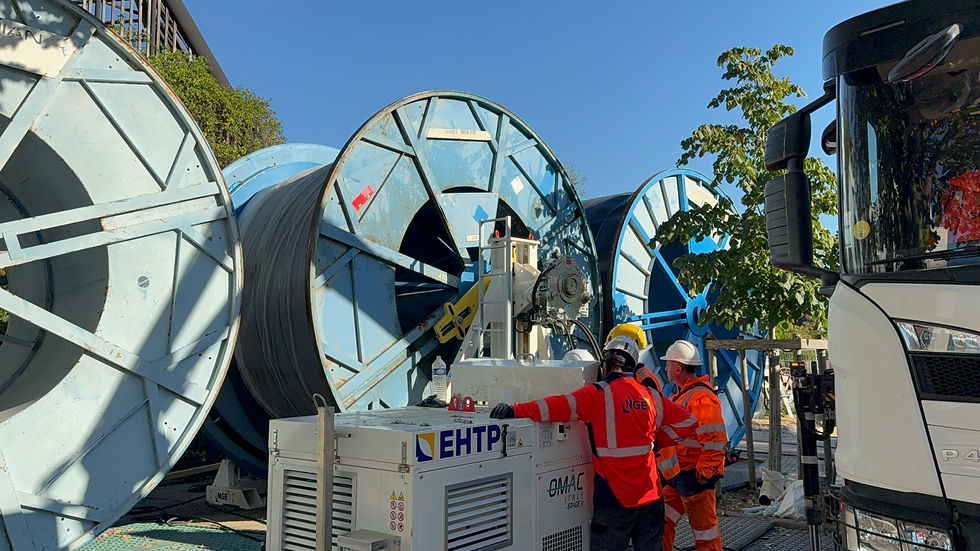 Chantier EHTP à Bordeaux : Une paire de porte-touret pour vos tirages souterrains