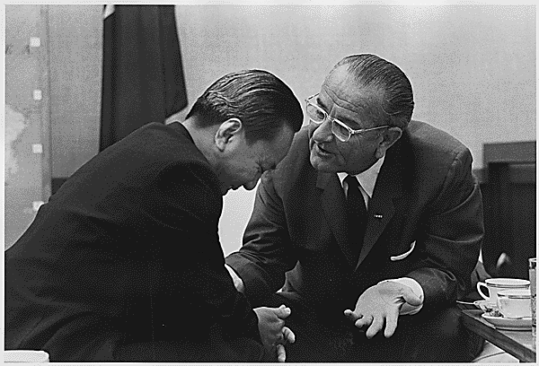 President Nguyen Van Thieu of South Vietnam and President Lyndon B. Johnson, 1968