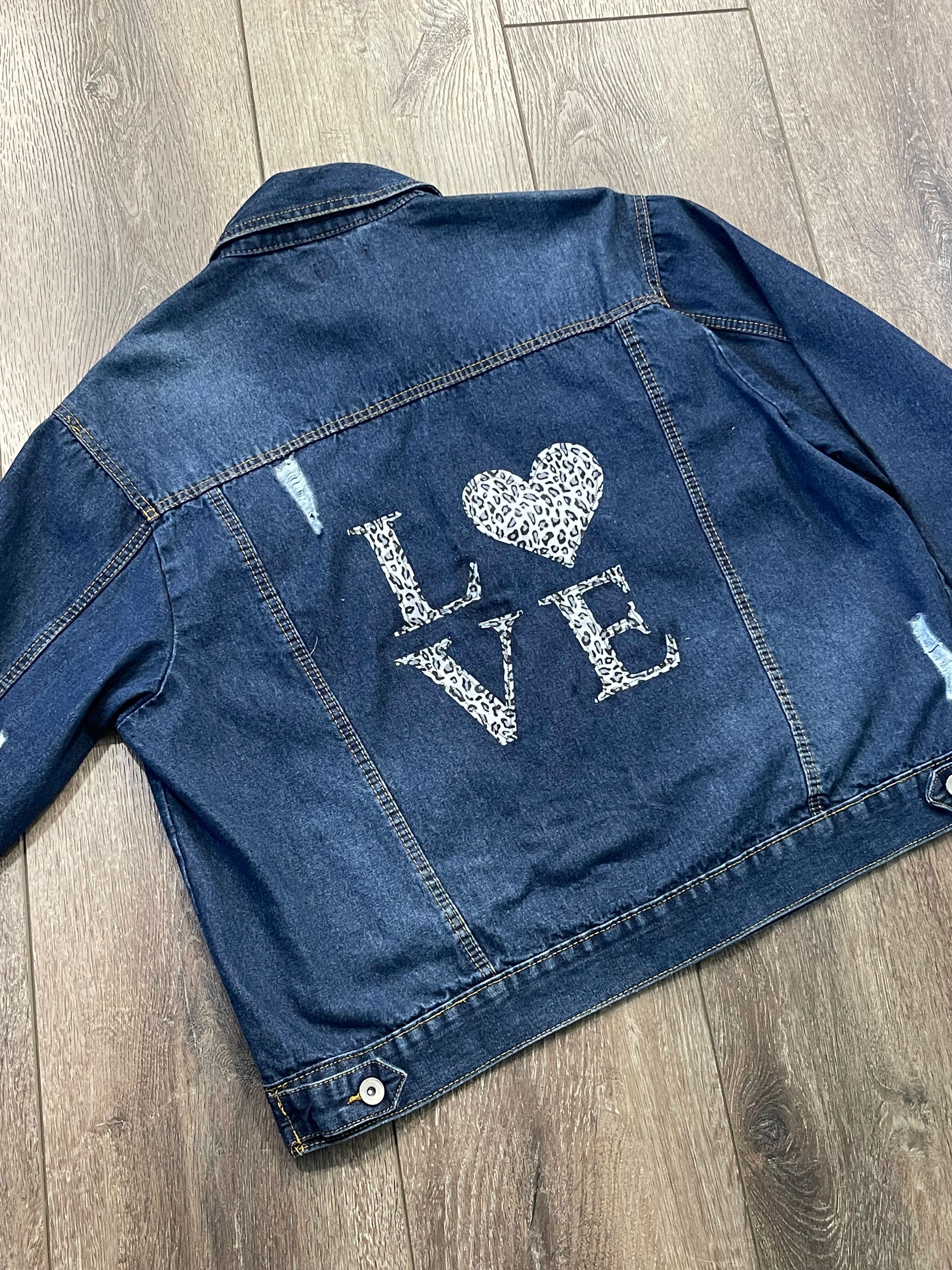 Upcycled Women’s Love Denim Jacket