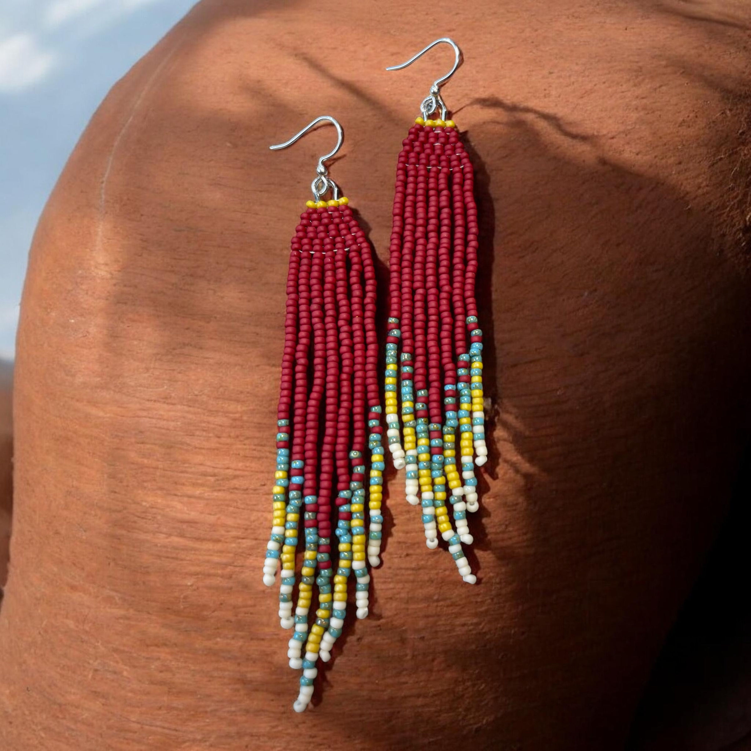 Beaded Dangles in Red