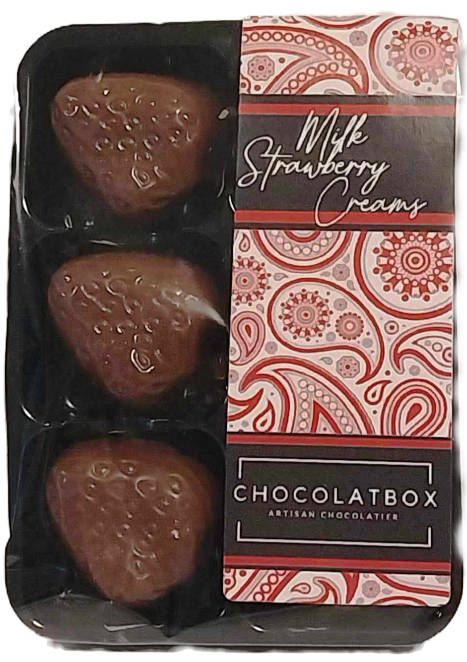 Thumbnail: Belgian Milk Chocolate Strawberry Creams Soft Fondant Filling 6 pack 70g