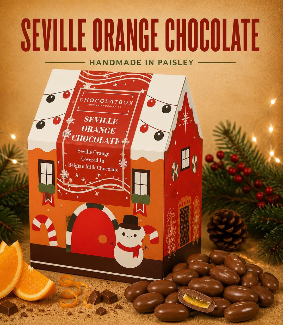 Christmas Belgian Milk Chocolate Seville Orange Pearls