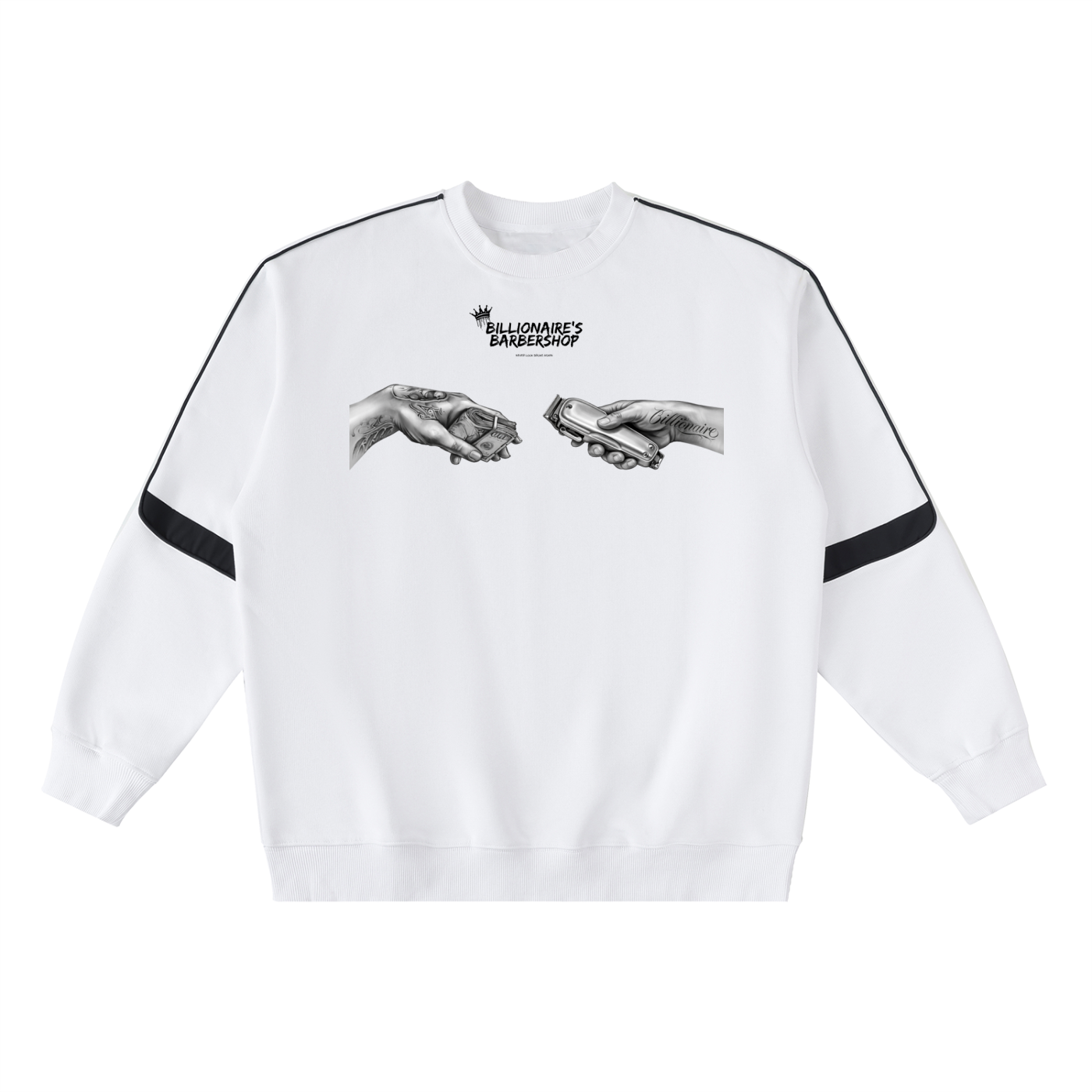 Oversized Crewneck Taped Sweatshirt