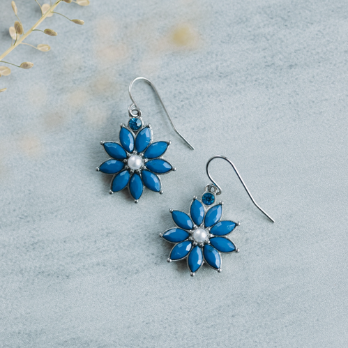 セルリアンブルー フラワー ピアス | 4sb Jewelry