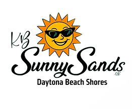 Illustration of the sun wearing sunglasses with Sunny Sands Daytona Beach Shores