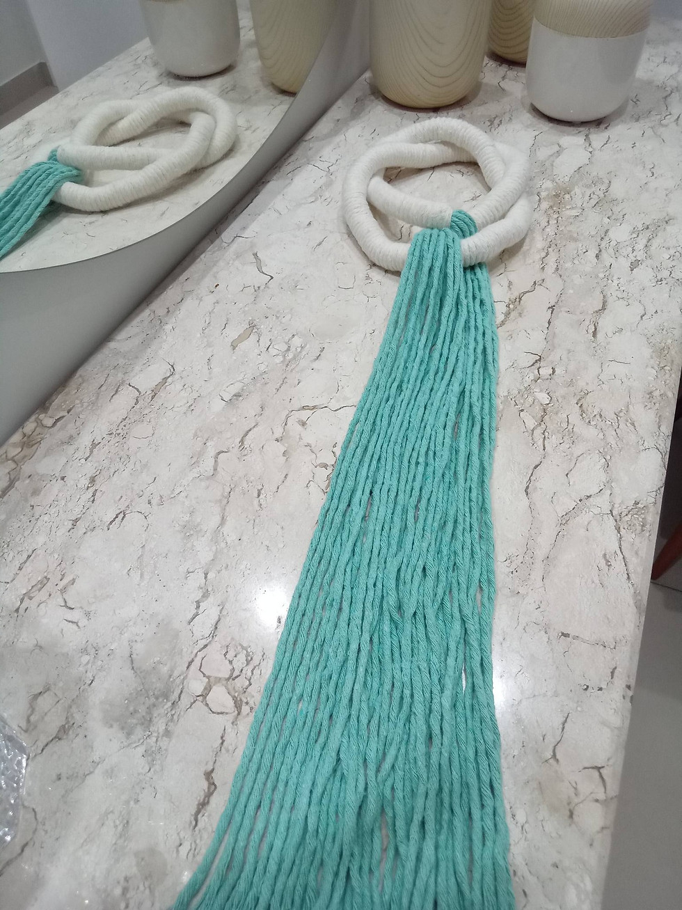 Miniatura: Escultura de Parede Verde Água
