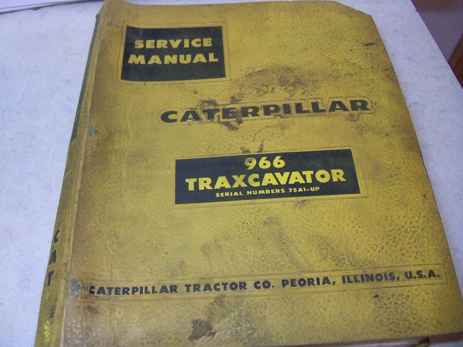 CATERPILLAR 966 TRAXCAVATOR SER 75A1-UP SERVICE MANUAL COVER SHOWS DIRTY  .jpg