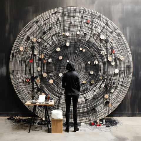 AI art project, yapay zekâ destekli çağdaş sanat çalışması, algoritmik ve sezgisel üretim süreci, Gözde Atlas