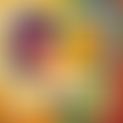 A brightly painted multicolor heart on a golden background with a cream-colored em dash painted over top.