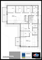 Grundriss Dachgeschoss 
des Mehrfamilienhaus M-06 aus einer Ausführungsplanung.
Beauftragt von Hasenritter Architekten. CAD-Dienstleistung erstellt von BZS Fischer