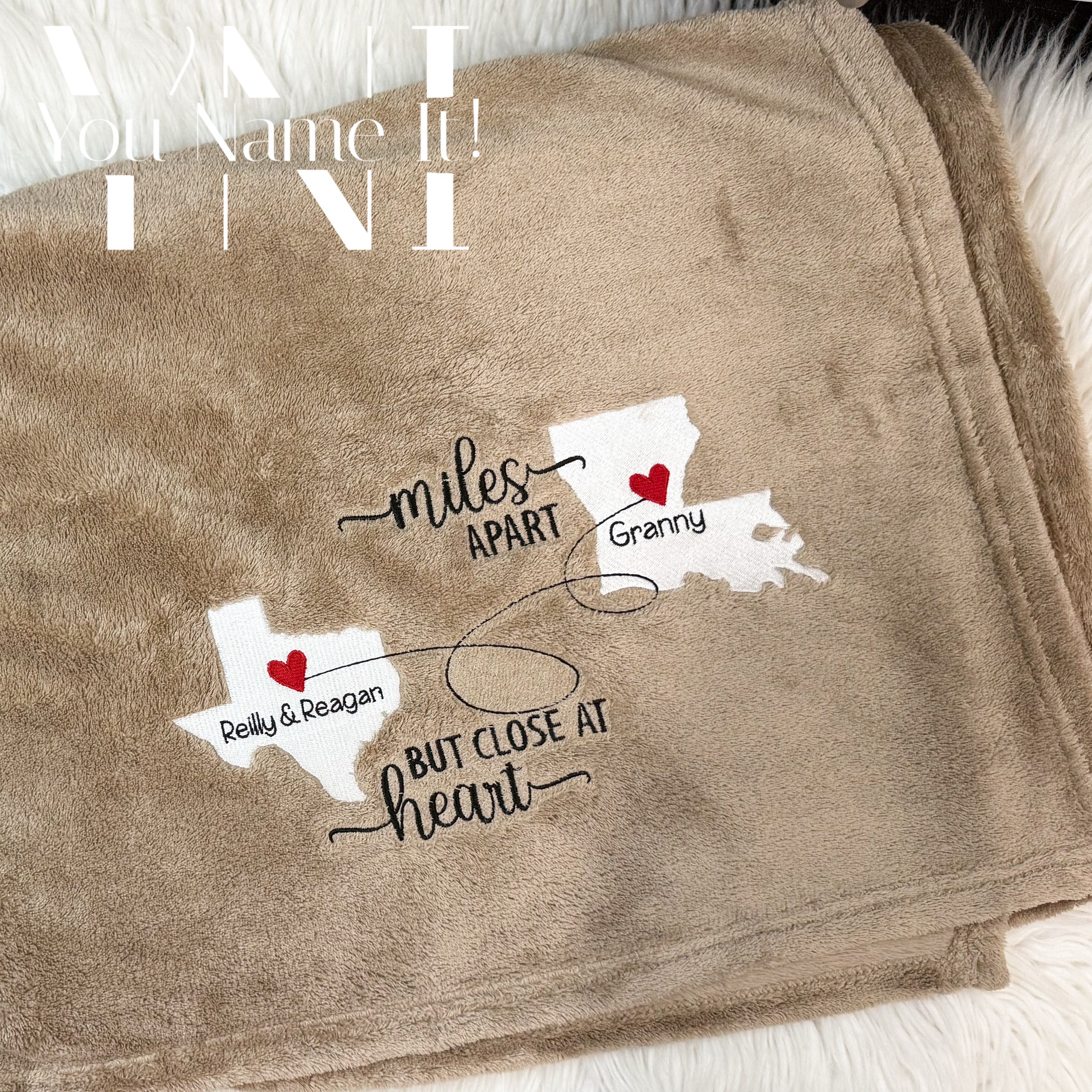 Miles Away But Close at Heart Personalized Blanket