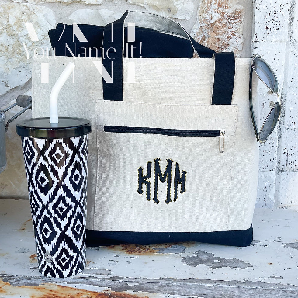 Zippered Canvas Pocket Tote