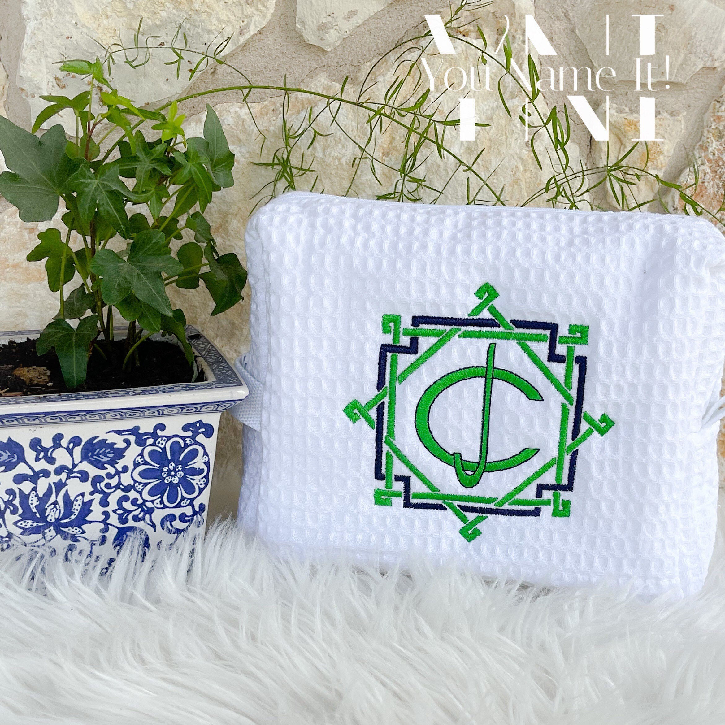 Waffle Weave Cosmetic Bag