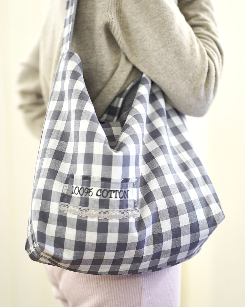 Miniatura: Lote de telas para proyecto de Bolsa Reversible (Versión Gris)