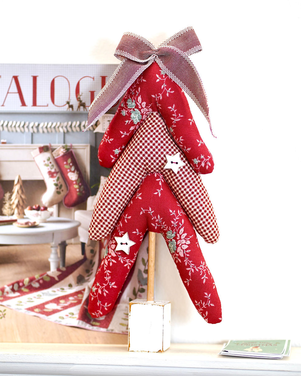 Mini Árbol / Pino para Navidad | Con Telas Tilda (Sobre Nº2)