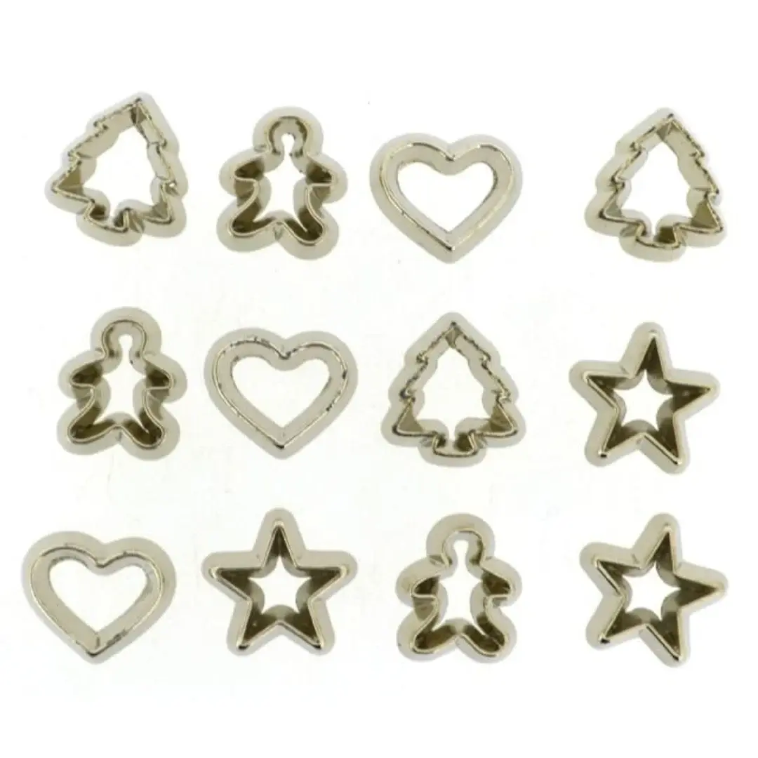 Pack de botones de Navidad "Mini Cookie Cutters" 12 piezas