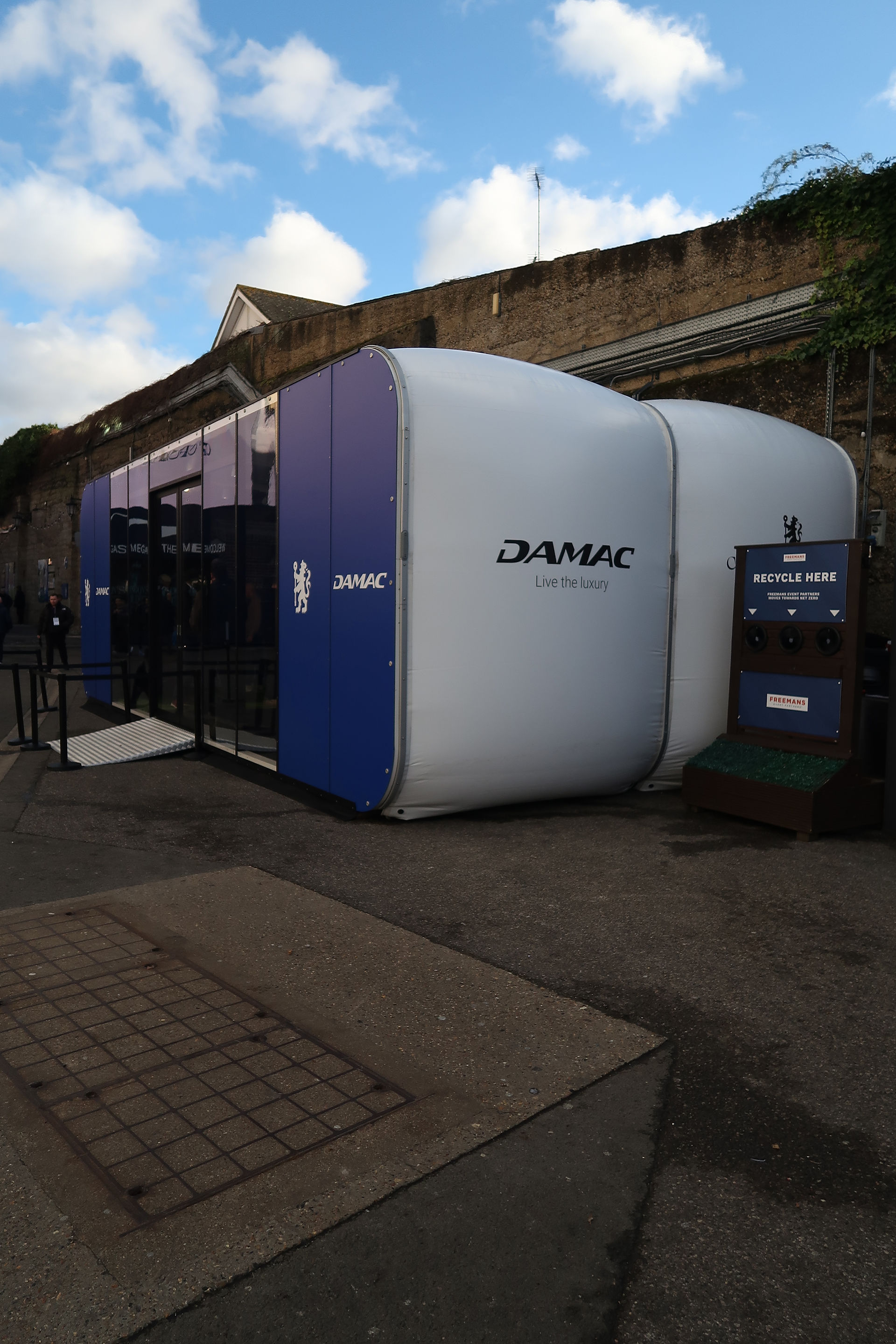 Premium temporary event structure for sports sponsor.
