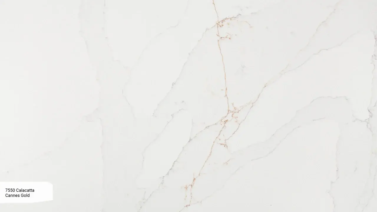 Кварцевий камінь 7550H Calacatta Cannes Gold