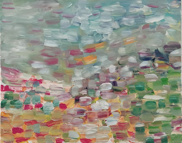 "vagabondaggio paesaggistico"
Spiaggia : peinture acrylique sur toile, 50x40 cm Carole Manaranche