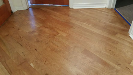 Natural American Cherry Wood Floor with Water-Based Polyurethane (Bona Traffic HD in satin)