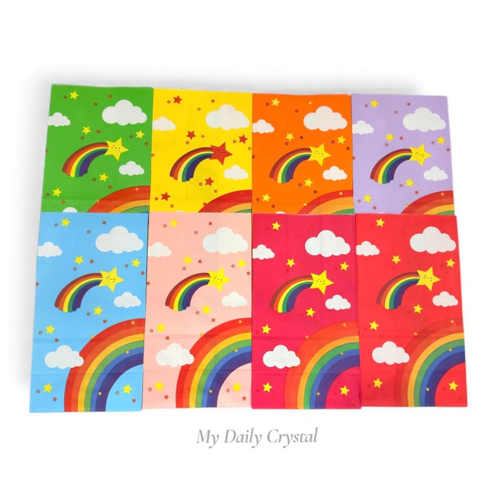 Thumbnail: 24 Pack Rainbow Craft Paper Goodie Bags Kids Party Favor Bags My Daily Cryst