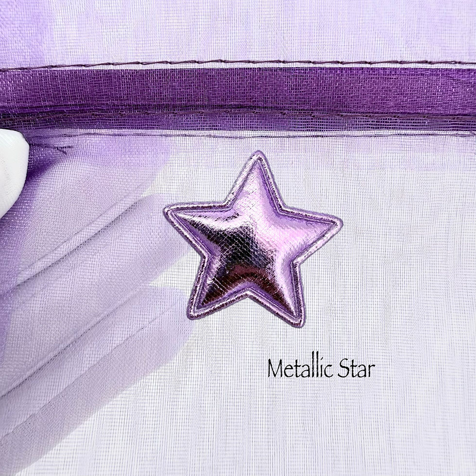Thumbnail: Pastel Purple Organza Favor Bags with Star, Sheer Party Favor Bags, Birthday 