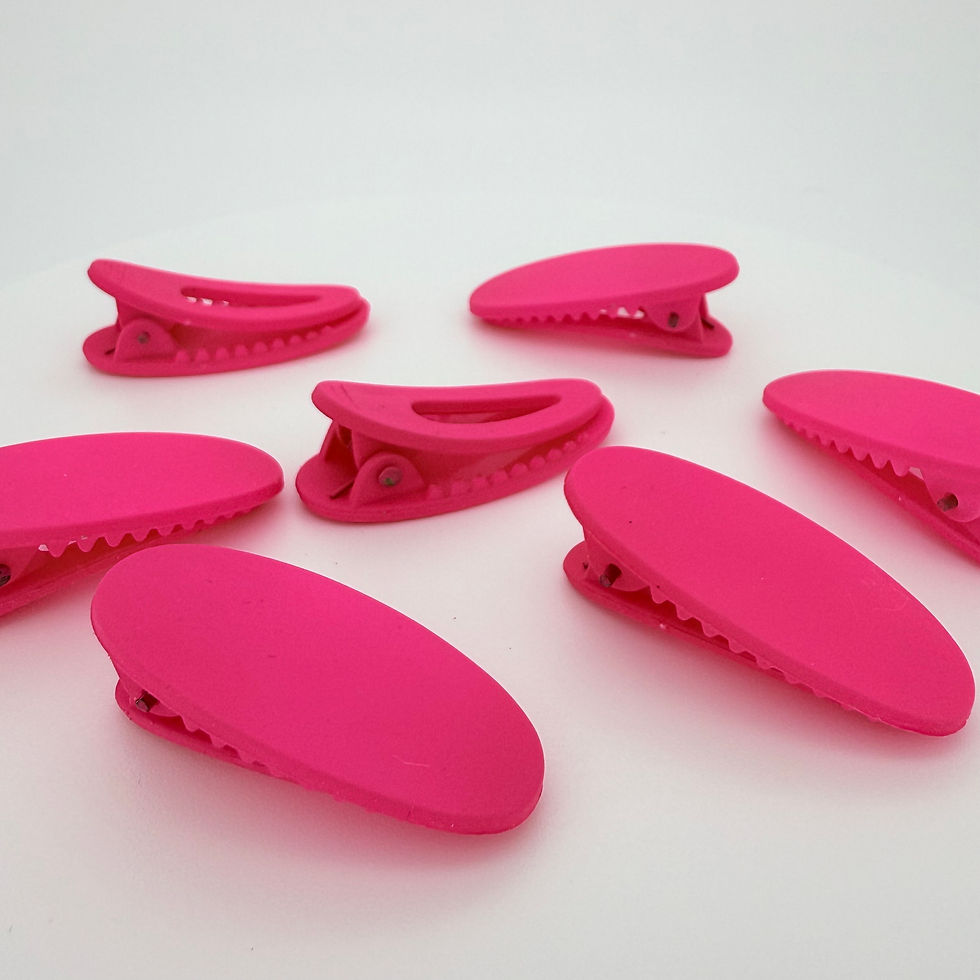 Thumbnail: Pink Matte Oval Hair Clips | Plastic Alligator Barrettes for Girls, Teens, Women