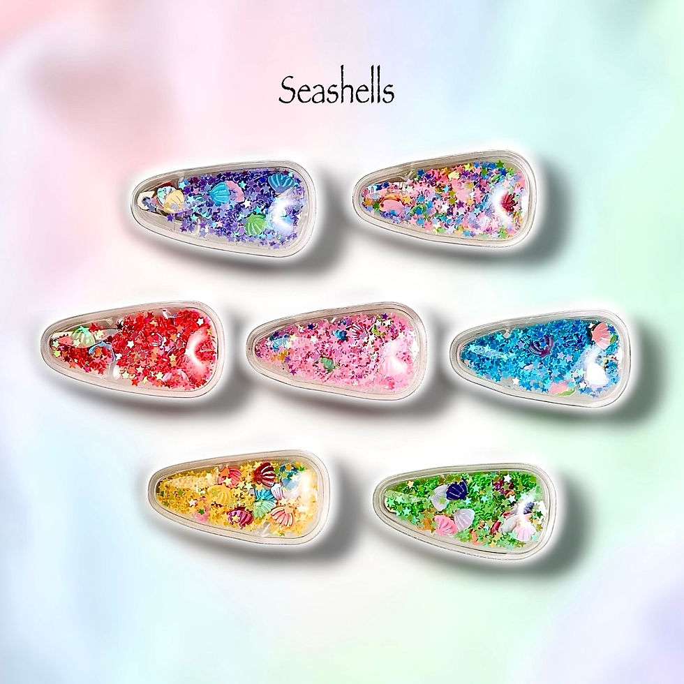 Thumbnail: Shakers Snap Hair Clips for Girls | Glitter Confetti Hair Accessories (7pc Set)