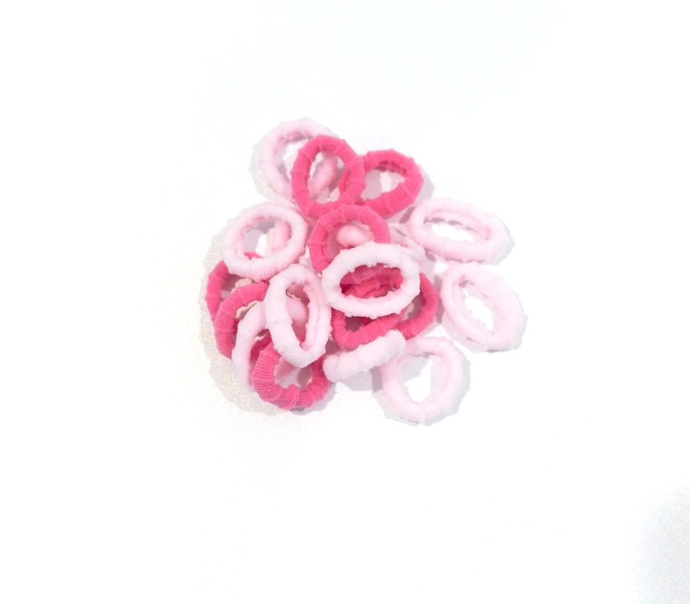 Thumbnail: Baby Hair Ties for Fine Hair | 50 Soft Mini Nylon Elastics | No Damage Ponytail 