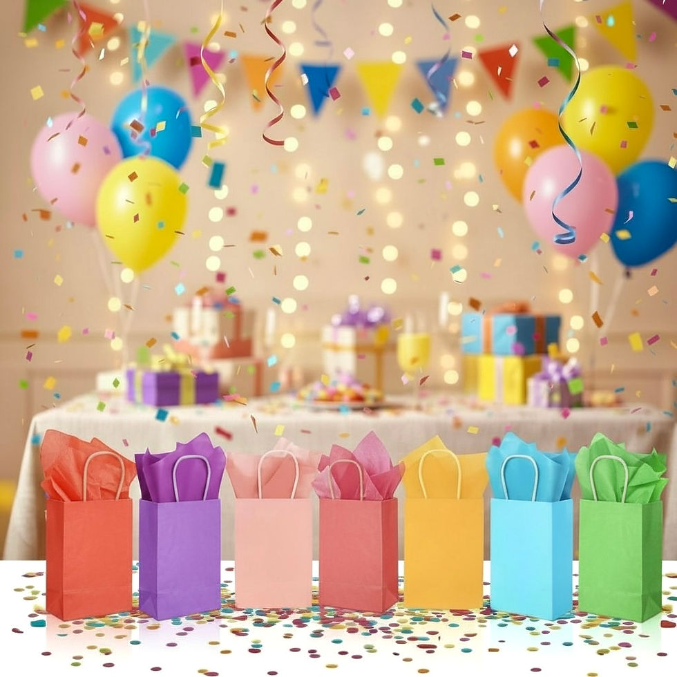 Thumbnail: 20 Pack Multicolor Craft Gift Bags with Tissue Paper Small Party Favor Bags 