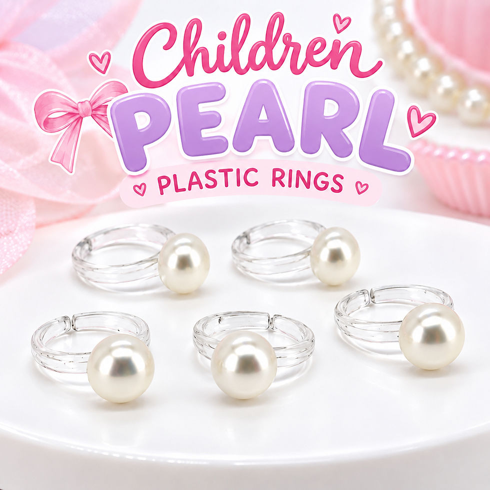 Thumbnail: Kids Pearl Party Favor Rings – 8 or 16 Piece Set, Princess Birthday Favors